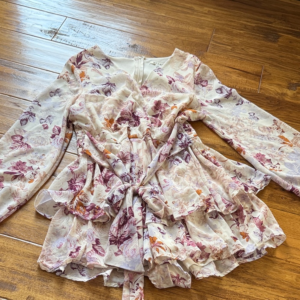 Miami Floral Dress with Long Sleeves